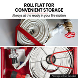 PROTEGE 20m x 38mm Canvas Lay Flat Fire Hose Kit, High Pressure, Adjustable Nozzle, Irrigation Suitable