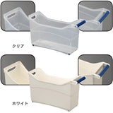 [6-PACK] INOMATA Japan Under-sink Storage Box Transparent With Casters 46*16*27cm