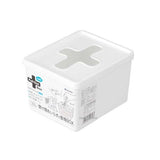 [6-PACK] INOMATA Japan Cross Small Items Storage Box Tall Size 11*13*8.7cm White