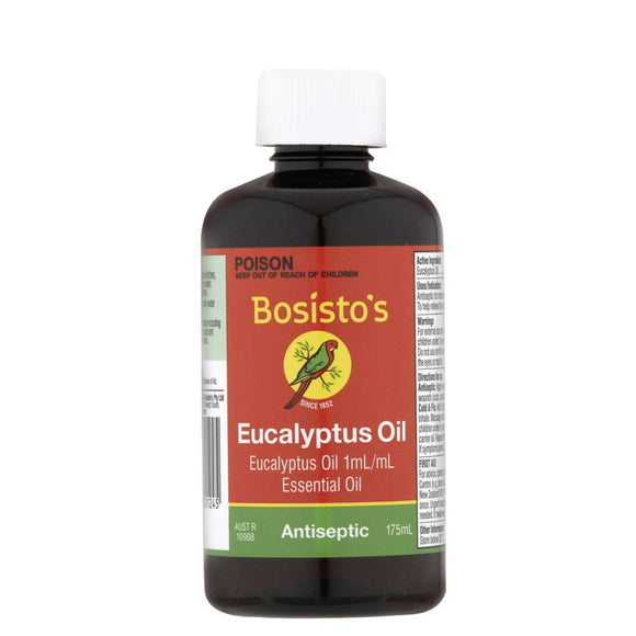 175ml Bostisto's 100% Pure Eucalyptus Oil Cleaning Cold Aches Laundry Antiseptic