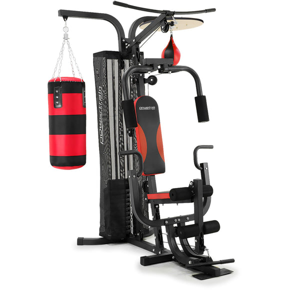 Powertrain Home Gym Multi Station with Boxing Punching Bag Speed Ball