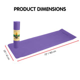 Powertrain Eco-friendly Dual Layer 6mm Yoga Mat | Dark Lavender | Non-slip Surface And Carry Strap For Ultimate Comfort And Portability