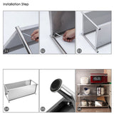 4 Tiers 120cm Height Stainless Steel Kitchen Microwave Oven Storage Rack Multilayer Organizer for Cookware