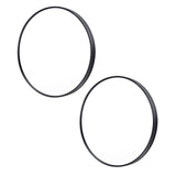 2 Set Wall Mirror Round Aluminum Frame Bathroom 60cm BLACK