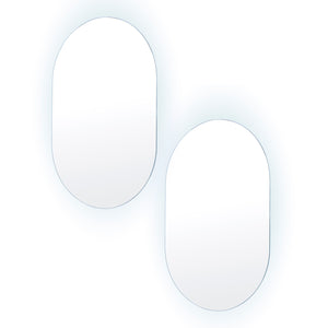 2 Set LED Wall Mirror Oval Anti-Fog Bathroom 50x75cm