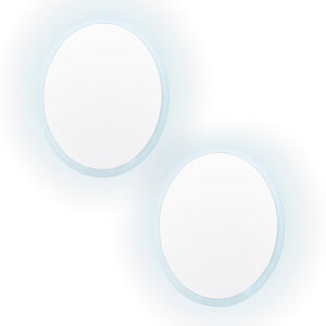 2 Set LED Wall Mirror Round Anti-Fog Bathroom 60cm