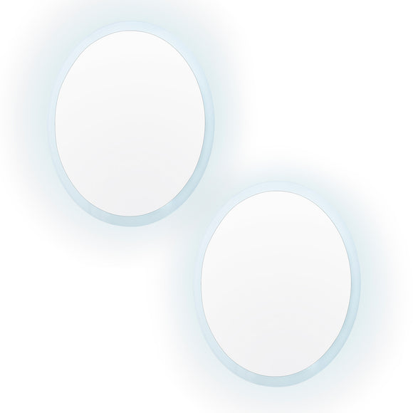 2 Set LED Wall Mirror Round Anti-Fog Bathroom 80cm