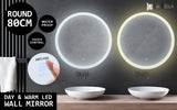 2 Set LED Wall Mirror Round Anti-Fog Bathroom 80cm