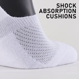 3X Rexy Cushion No Show Ankle Socks Large Non-Slip Breathable WHITE