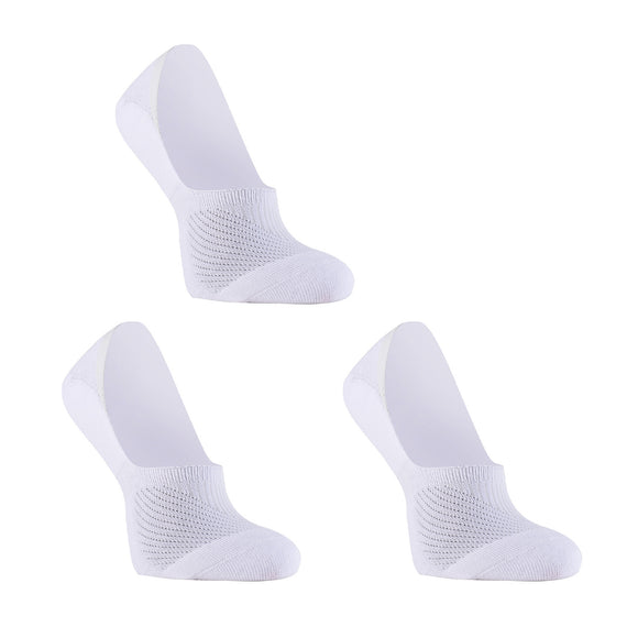 3X Rexy Cushion No Show Ankle Socks Medium Non-Slip Breathable WHITE