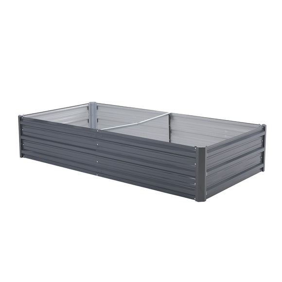 Raised Garden Bed Galvanised Steel Planter 150 x 90 x 30cm GREY