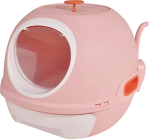 YES4PETS Hooded Cat Toilet Litter Box Tray House With Drawer and Scoop Pink