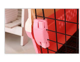 YES4PETS Small Portable Plastic Dog Cat Pet Pets Carrier Travel Cage With Tray-Pink