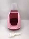 YES4PETS Portable Hooded Cat Toilet Litter Box Tray House with Handle and Scoop Pink