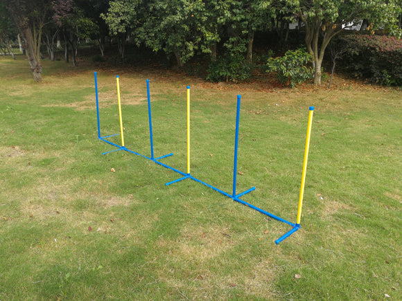 YES4PETS Portable Dog Puppy Training Practice Weave Poles Agility Post Set