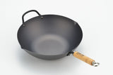 Yoshikawa Cook-Pal Ren 36cm Premium Carbon Steel Heat Treated Wok with two handles