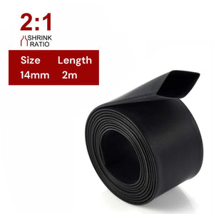 2m Polyolefin Shrink Tube 9/16" (14mm) 2:1 Ratio Heat Shrink Tubing Sleeving Wrap Shrinking