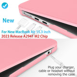 15 inch Air 2023 MacBook Air Matte Case  A2941 M2 Chip Hard Shell Case Keyboard Cover Pink