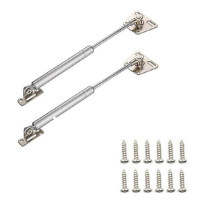 2 Pcs 100N Cabinet Door Hydraulic Hinge Metal Head Lift Support Soft Close & Buffer Telescopic