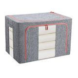 66L Cloth Storage Box Closet Organizer Storage Bags Clothes Storage Bags Wardrobe Organizer Idea Grey