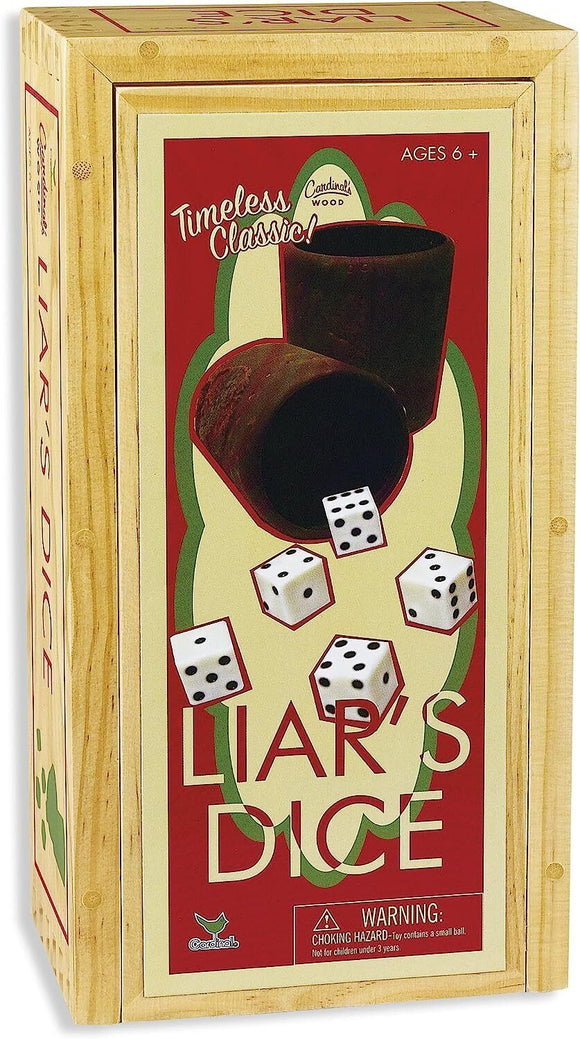 Cardinal Games Liars Dice in Wood Box Retro Game