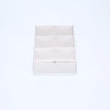 10 Pack of White Card Chocolate Sweet Soap Product Reatail Gift Box - 6 Bay Compartments - Clear Slide On Lid - 12x8x3cm