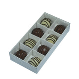 10 Pack of White Card Chocolate Sweet Soap Product Reatail Gift Box - 8 bay 3cm Compartments - Clear Slide On Lid - 16x8x3cm