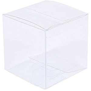 10 Piece Pack -PVC Clear See Through Plastic 15cm Square Cube Box - Large Bomboniere Product Exhibition Gift