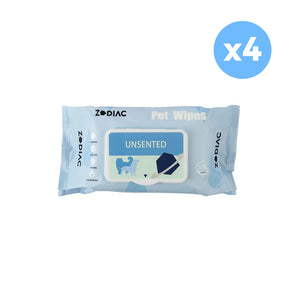 ZODIAC Unscented Pet Wipes 100 Pcs/Bag X4