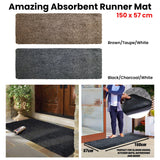 Amazing Absorbent Runner Mat 150 x 57 cm Black/Charcoal/White