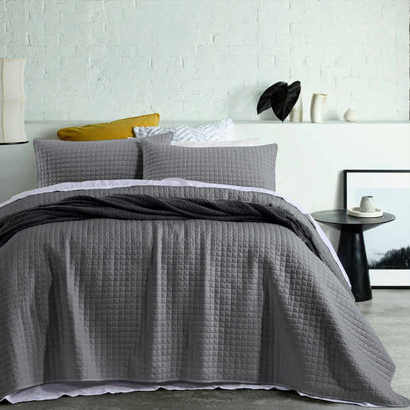 Accessorize Zane Charcoal Coverlet Set Queen/King