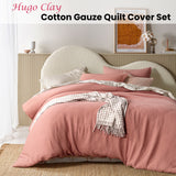 Vintage Design Homewares Hugo Clay Cotton Gauze Quilt Cover Set King