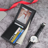 100% Genuine Leather Men's Wallet RFID Blocking Card Holder Bifold and Long Wallets (Black Bifold Horizontal)