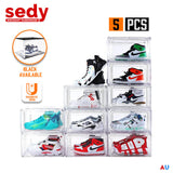 5PC  Stackable Shoe Display Box Hard Acrylic Sneaker Storage Containers Case