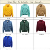Adult Unisex Zip Plain Fleece Hoodie Hooded Jacket Mens Sweatshirt Jumper XS-8XL, Black, 2XL