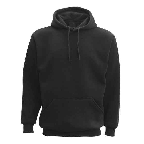 Adult Unisex Men's Basic Plain Hoodie Pullover Sweater Sweatshirt Jumper XS-8XL, Black, S