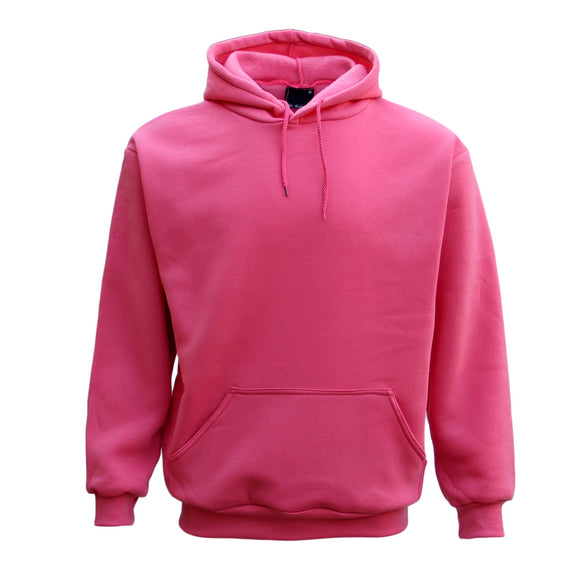 Adult Unisex Men's Basic Plain Hoodie Pullover Sweater Sweatshirt Jumper XS-8XL, Hot Pink, S