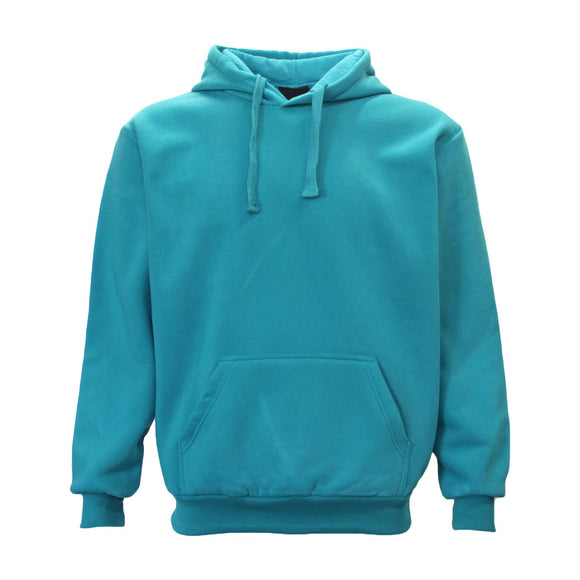 Adult Unisex Men's Basic Plain Hoodie Pullover Sweater Sweatshirt Jumper XS-8XL, Teal, 2XL