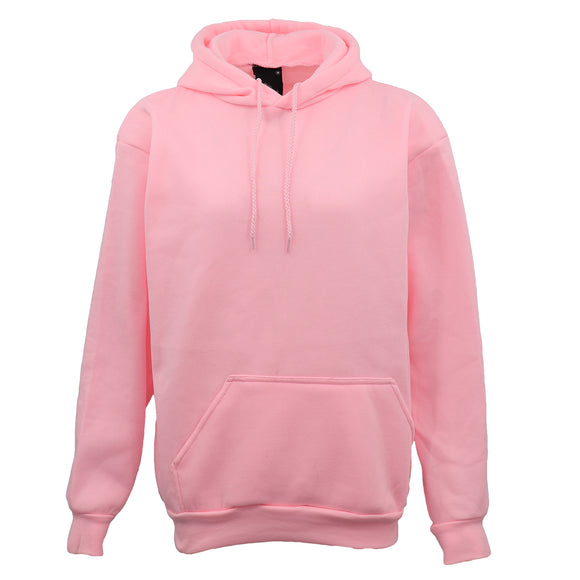 Adult Unisex Men's Basic Plain Hoodie Pullover Sweater Sweatshirt Jumper XS-8XL, Light Pink, M
