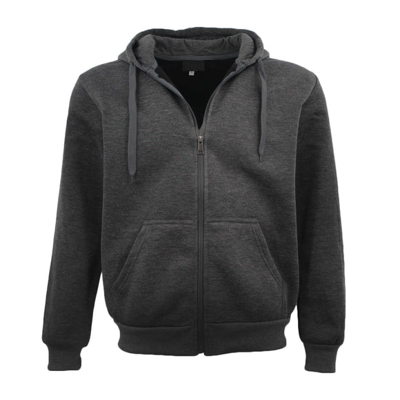 Adult Unisex Zip Plain Fleece Hoodie Hooded Jacket Mens Sweatshirt Jumper XS-8XL, Dark Grey, XS