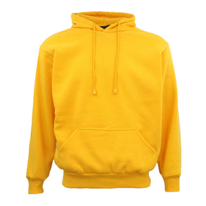 Adult Unisex Men's Basic Plain Hoodie Pullover Sweater Sweatshirt Jumper XS-8XL, Yellow, XL