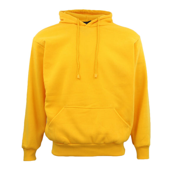 Adult Unisex Men's Basic Plain Hoodie Pullover Sweater Sweatshirt Jumper XS-8XL, Yellow, 2XL