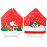 10x Christmas Chair Covers Dinner Table Santa Hat Snowman Home DǸcor Ornaments, Santa (10 Chair Covers)