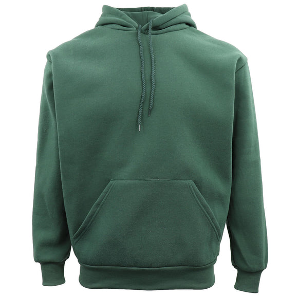 Adult Unisex Men's Basic Plain Hoodie Pullover Sweater Sweatshirt Jumper XS-8XL, Dark Green, S