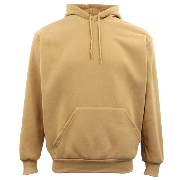 Adult Unisex Men's Basic Plain Hoodie Pullover Sweater Sweatshirt Jumper XS-8XL, Tan, M