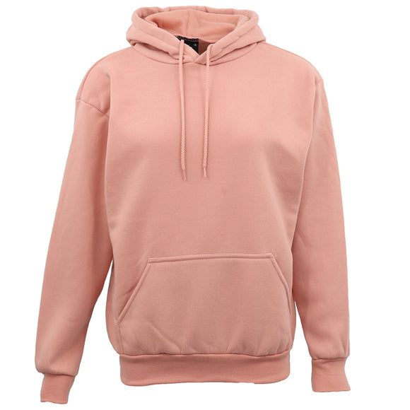 Adult Unisex Men's Basic Plain Hoodie Pullover Sweater Sweatshirt Jumper XS-8XL, Wash Pink, M