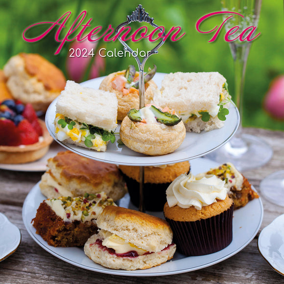 Afternoon Tea - 2024 Square Wall Calendar 16 Month Food Planner New Year Gift