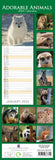 Adorable Animals 2024 Slimline Slim Wall Calendar Hanging Planner New Year Gift