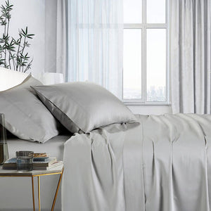 1000tc bamboo cotton sheet set mega king silver