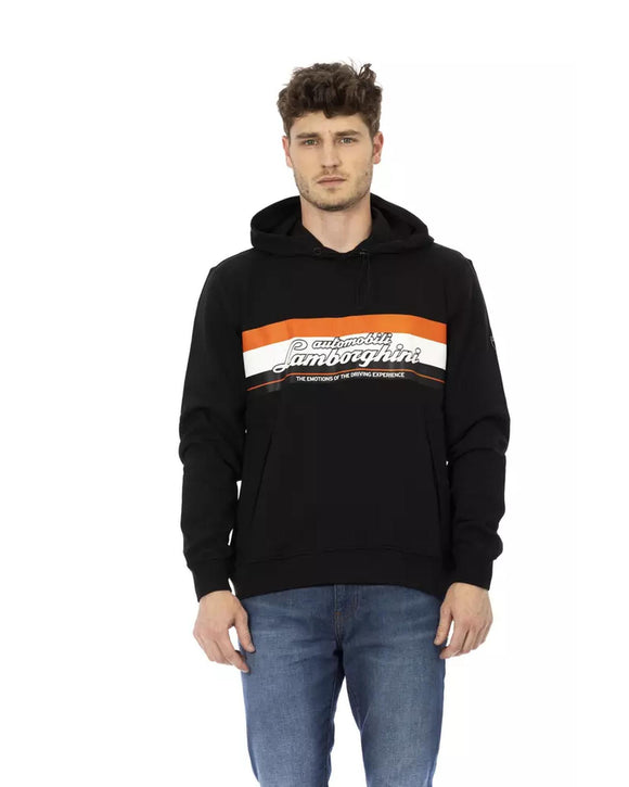Sweatshirt with Hood and Side Pockets Front Print Logo Insert M Men